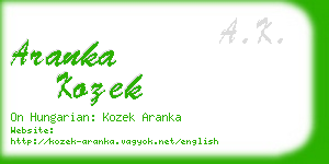 aranka kozek business card